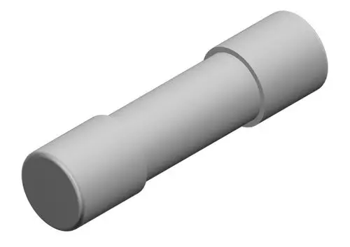 Grüner Kunststoffzylinder mit zwei unterschiedlichen Durchmessern, dargestellt in einer 3D-Ansicht. Das Produkt könnte Teil eines elektrischen Systems von Bosch sein.
